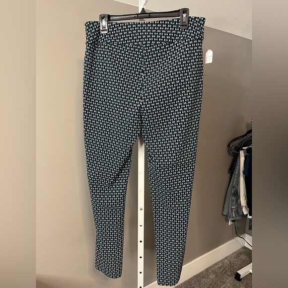 Peck & Peck Blue and Yellow Geometric Pull-on Pants Size 14 - Picture 4 of 4
